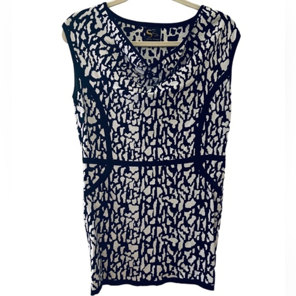 Serena Williams Black & White Geo Animal Print Top